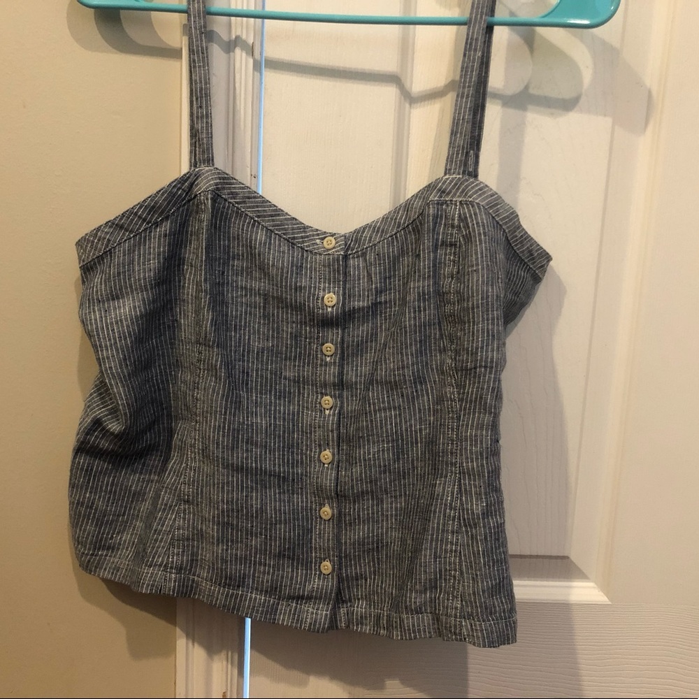 NWT Everlane blue striped button cami